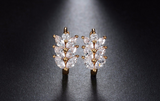 3.5ct Marquise Cut VVS1D Diamond Leaf Style Drop Earrings 14k Yellow Gold Finish