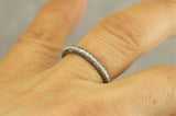 3Ct Round Cut Black White Diamond Half Eternity Wedding Band 14K White Gold Over