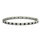 15Ct Round Cut Black Diamond Wave Design Tennis Bracelet 18K White Gold Finish