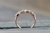 1.4ct Baguette Cut VVS1 Diamond Wedding Band 14k Rose Gold Over Dainty Stackable