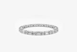 1.4ct Wedding Ring Band Baguette Cut Diamond Full Eternity 14k White Gold Finish