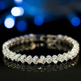 10ct Round Cut Diamond Fancy 3 Row Elegant Tennis Bracelet 14k White Gold Finish