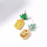 3Ct Princess Cut Yellow Sapphire Pineapple Drop Earrings 14K Dual Tone Finish