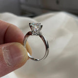 1ct Round Cut Moissanite Heart Shape Prong Solitaire Ring 14K White Gold Plated