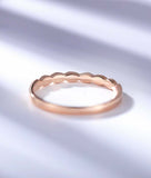 1.2ct Round Cut Diamond Wedding Band Vintage Half Eternity 14k Rose Gold Finish