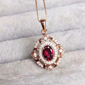 1.7ct Pink Ruby Pendant Oval Cut Vintage Inspired 14k Rose Gold Finish NO CHAIN