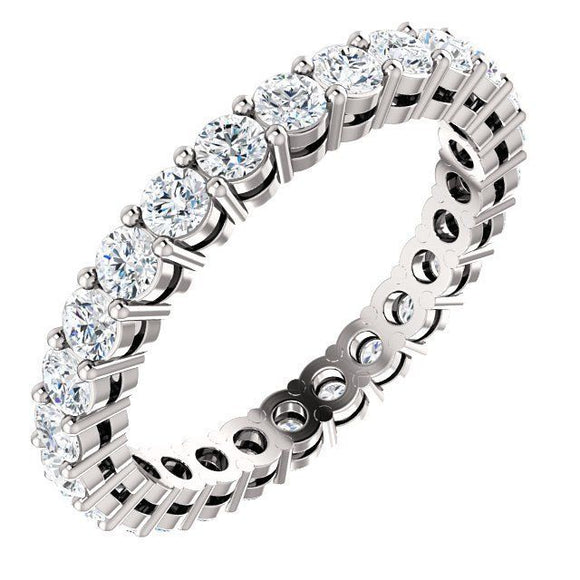 3.5ct Round Cut Diamond Eternity Women Wedding Ring Band 14k White Gold Finish