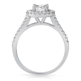 1.2ct Round Cut VVS1D Diamond Engagement Ring Classic Halo 14k White Gold Finish