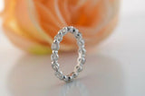 Bubble Full Eternity Wedding Ring Band 2ct Round Cut Diamond 14k White Gold Over