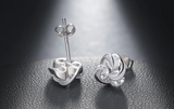 3ct Round Cut Diamond Flower Design for Lovers Stud Earrings 14k White Gold Over