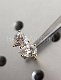 2ct Heart & Pear Cut Simulated Diamond Toi Et Moi Ring 14k Yellow Gold Plated