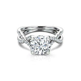 Twist Split Band Solitaire Engagement Ring 2ct Round Diamond 14k White Gold Over