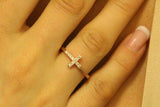 1ct Round Cut Diamond Holy Cross Jesus Women Promise Ring 14k Yellow Gold Finish