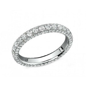 2ct Round Cut Diamond Unique Eternity Iced Wedding Band 18k White Gold Finish