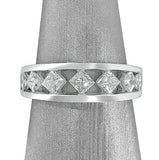 2Ct Princess Cut Diamond Stylish Elegant Wedding Band Ring 14K White Gold Finish