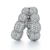 6ct Round Cut VVS1D Diamond Cluster Cocktail Drop Earrings 14k White Gold Finish