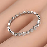 Milgrain Full Eternity Wedding Ring Band 1ct Round Diamond 14k White Gold Finish