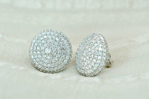 2ct Round Cut VVS1 Diamond Cluster Stud Women Earrings 14k White Gold Finish