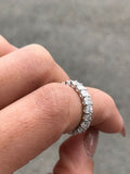 4ct Asscher Cut Diamond Full Eternity Iced Wedding Band 14k White Gold Finish