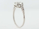 1.2ct Round Cut Diamond Engagement Ring Solitaire Vintage 14k White Gold Finish