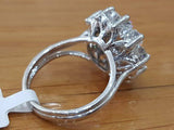 2Ct Round Cut Diamond Halo Flower Design Engagement Ring 14K White Gold Finish