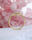 0.2ct Round Cut VVS1D Diamond Engagement Ring Minimalist 14k Yellow Gold Finish