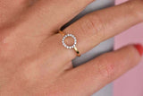 Open Circle Minimalist Engagement Ring 1ct Round Cut Diamond 14k RoseGold Finish