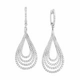 2ct Round Cut VVS1D Diamond Strand Dangle Earrings 14k White Gold Finish