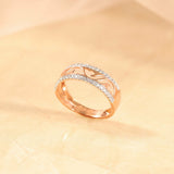 2ct Wedding Ring Band Round Cut Diamond See Through Wave 14k Rose Gold Finish