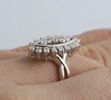 1.5ct Round Cut Diamond Engagement Ring Twist Shank Halo 14k White Gold Finish