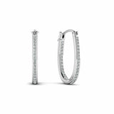 1ct Round Brilliant Cut Diamond Inside Out Hoop Earring 14k White Gold Finish