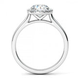 1ct Round Cut VVS1D Diamond Classic Halo Engagement Ring 14k White Gold Finish