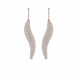 1ct Round Cut Diamond Bird Feather Drop Earring Women 14k White Rose Gold Finish