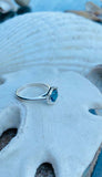 1.7ct Round Cut London Blue Topaz Hexagon Solitaire Ring 14k White Gold Finish