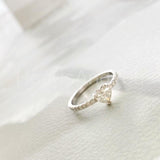 1ct Heart Cut Simulated Diamond Solitaire with Accent Ring 14k White Gold Plated