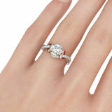 2Ct Round Cut Diamond Heart Swirl Solitaire Engagement Ring 14K Dual Gold Finish