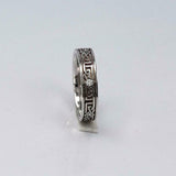 0.15ct Round Cut Diamond Wedding Band Celtic Irish Trinity 14k White Gold Finish