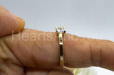 0.5ct Heart Simulated Diamond Bow Design Engagement Ring 14k Yellow Gold Plated