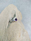 2.1ct Engagement Ring Emerald Cut Purple Amethyst Halo 14k White Gold Finish