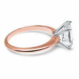 1.5ct Emerald Cut Diamond Engagement Ring Solitaire Women 14k Rose Gold Finish