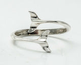 Whale Tails Open Adjustable Women Engagement Ring 14k White Gold Finish