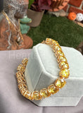 7ct Round Cut Simulated Yellow Citrine Tennis Bracelet 14k Yellow Gold Plated