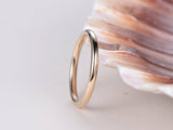 Simple Plain Wedding Engagement Ring Stackable Band Women 14k Yellow Gold Finish