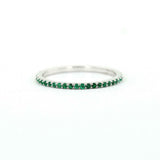 1ct Round Green Emerald Stackable Full Eternity Wedding Band 14k White Gold Over