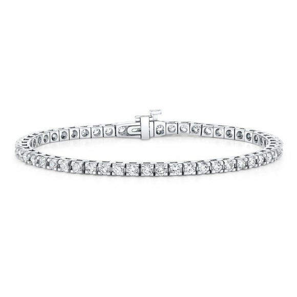 15Ct Round Cut Diamond Small Square Links Tennis Bracelet 14K White Gold Finish