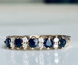 3ct Round Cut Blue Sapphire Diamond Petite Half Eternity Band 14k WhiteGold Over