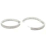 4.5ct Baguette Cut VVS1D Diamond Inside Out Hoop Earrings 14k White Gold Finish