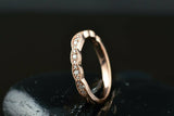 2Ct Round Cut DVVS1 Diamond Milgrain Stackable Wedding Band 14K Rose Gold Finish