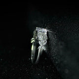 4Ct Round Diamond Elegant Solitaire Ring 14K White Gold Finish Marquise Accents