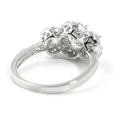 2ct Oval Cut Diamond Engagement Ring Halo Unique Trilogy 14k White Gold Finish